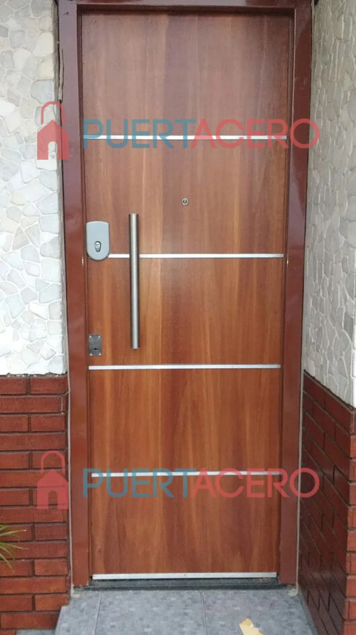Puerta Blindada Bunker - Terminación premium con acabado en madera